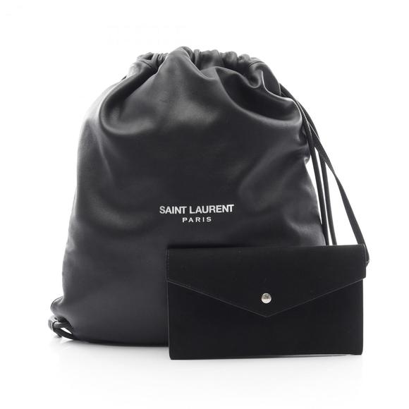SAINT LAURENT Black Leather Backpack - Picture 1 of 7